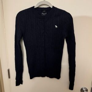 Women’s Abercrombie & Fitch Navy Blue Crewneck Cashmere Sweater